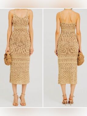 knee length dresses for ladies Acadia Dress – Jacquard Knit Midi with Flared Skirt – Torn By Ronny Kobo main image 1